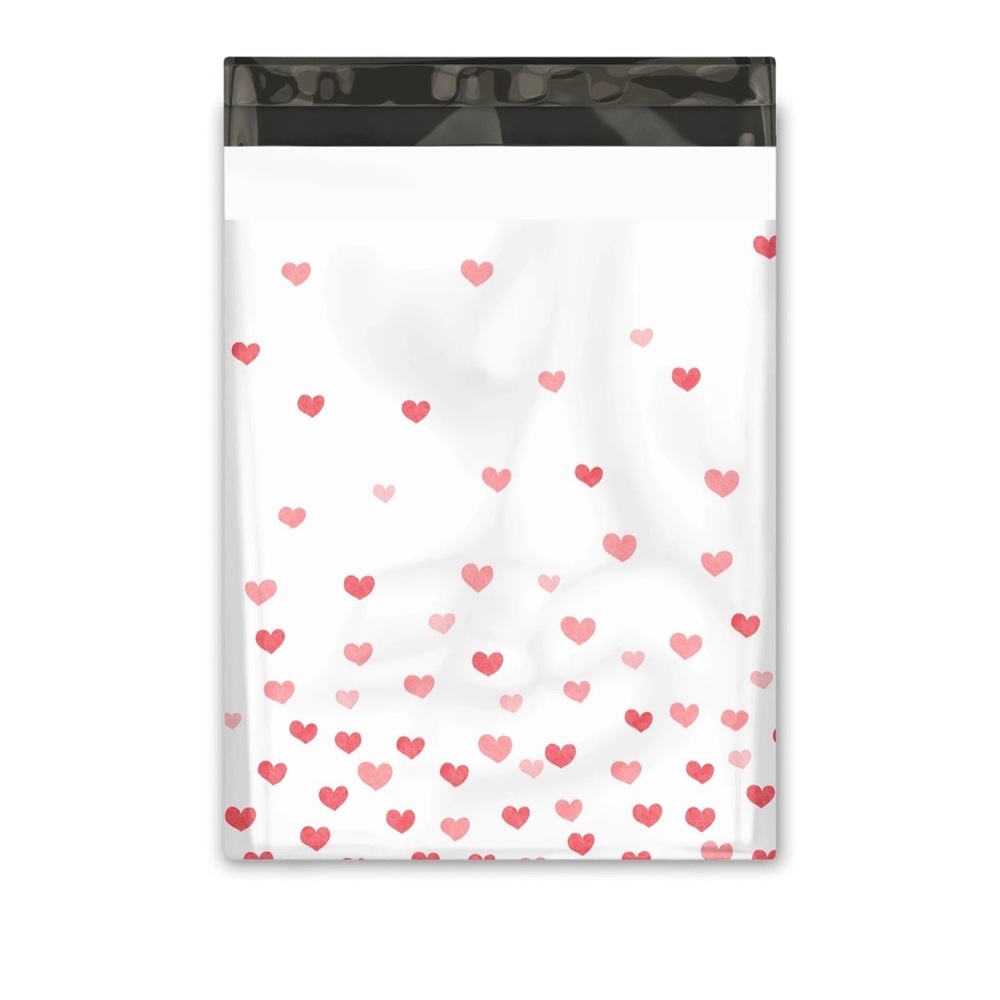 Set of 20 Heart Print Poly Mailers 10x13 Cute Shipping Bags Seller Supplies New - Picture 3 of 3